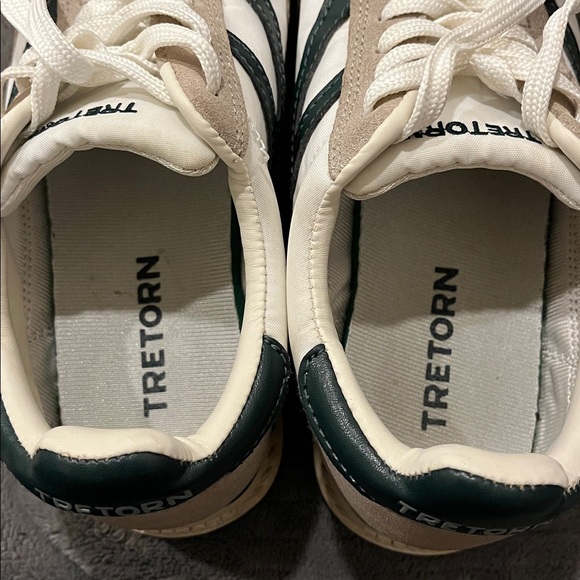 Tretorn Cream/Dark Green Shoes - Picture 7 of 8